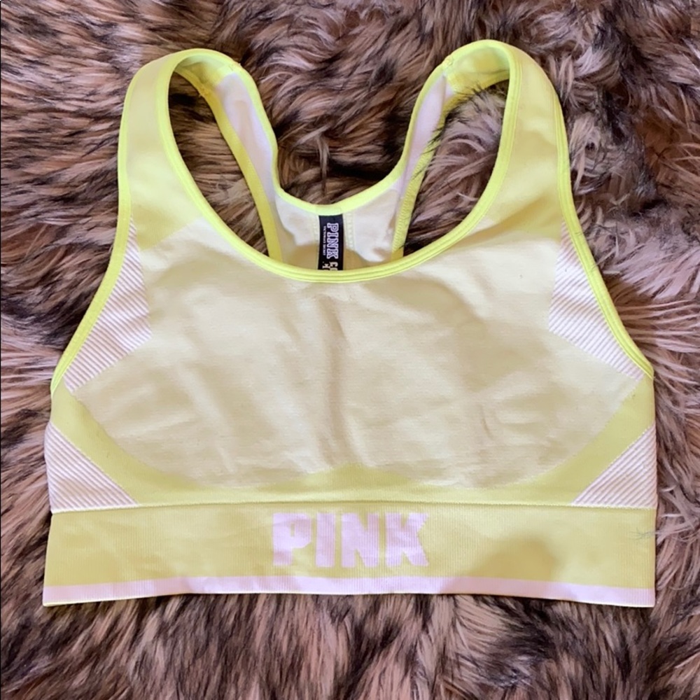 Pink sports bra